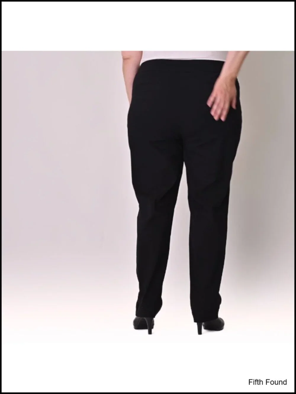 Plus Size Pull On Dress Pants 4 Pockets Straight Leg Stretchy Office Work Slacks